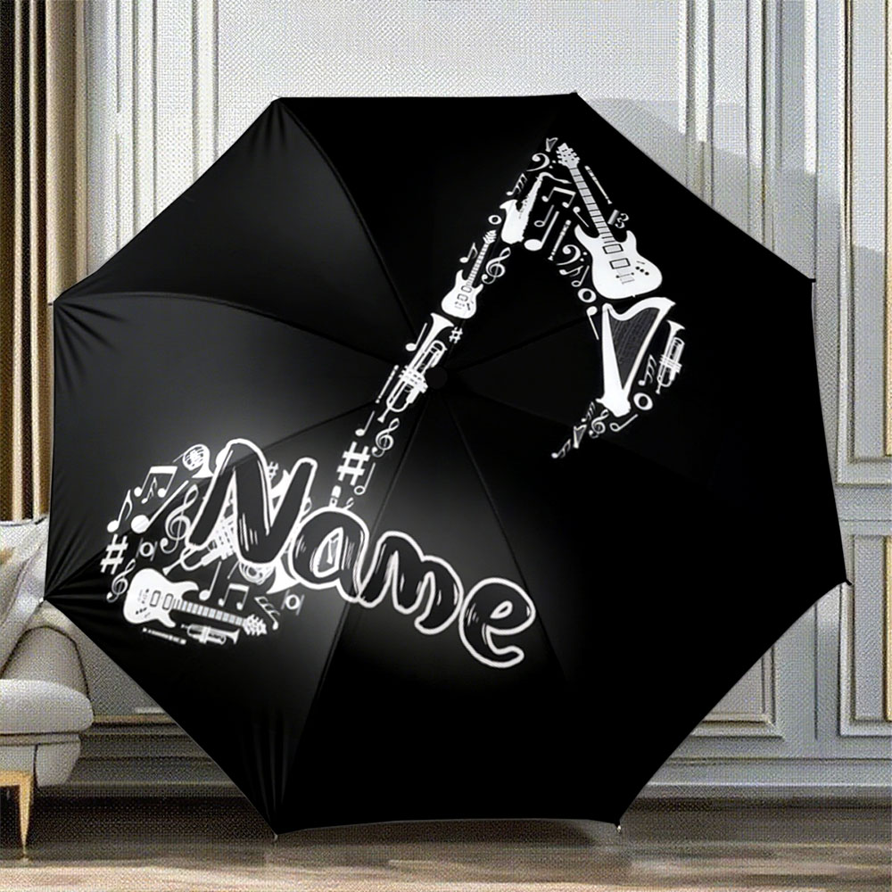 Musical Instrument And Names - Parapluie personnalisé avec nom, parapluie à