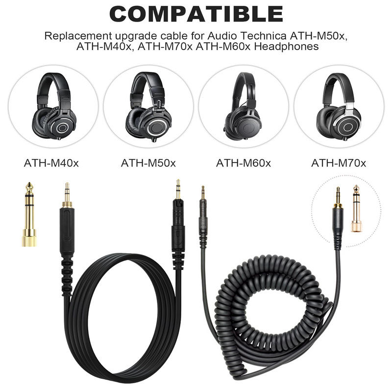 Câble audio enroulé de remplac - Audio Technica Headphone Ath-M50X avis et prix
