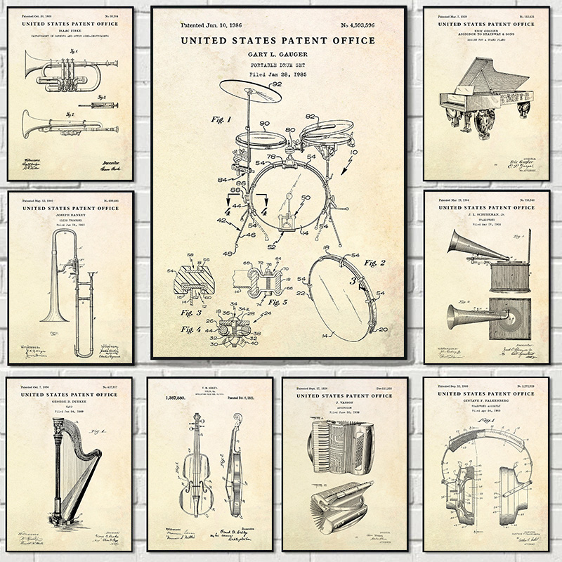 Affiche sur toile avec des ins - Picture Of Musical Instrument avis et prix